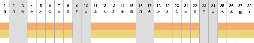 開館スケジュール 2月